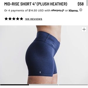 NWOT Nobull Mid Rise Short 4”